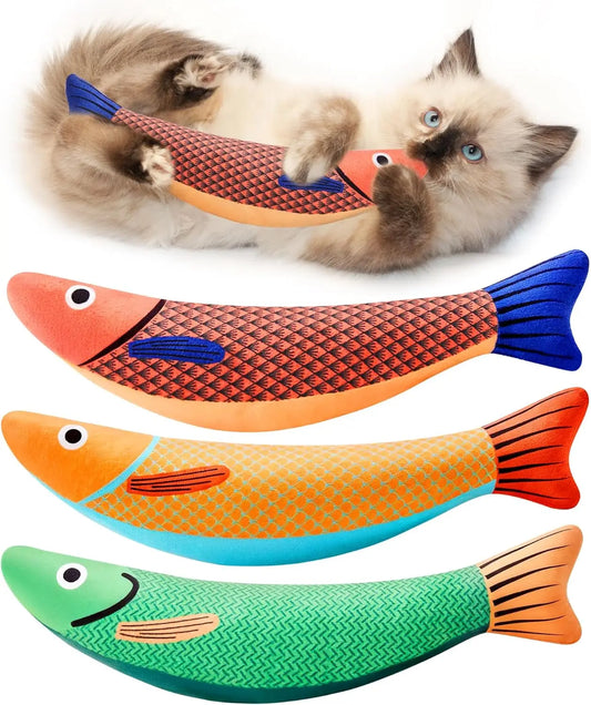 Cat Toys Saury Fish 3 Pack With Catnip Crinkle Sound