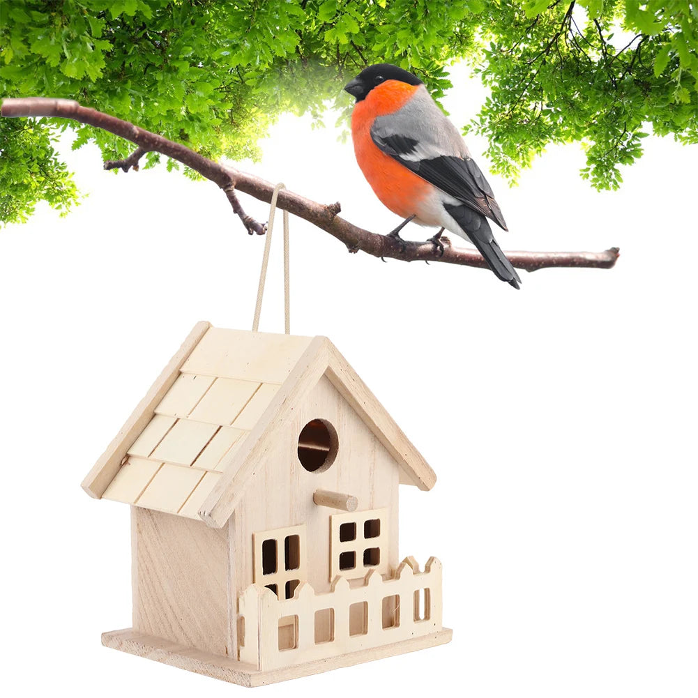 NONE Wooden Bird House Outdoor Hanging Nest Box Premium