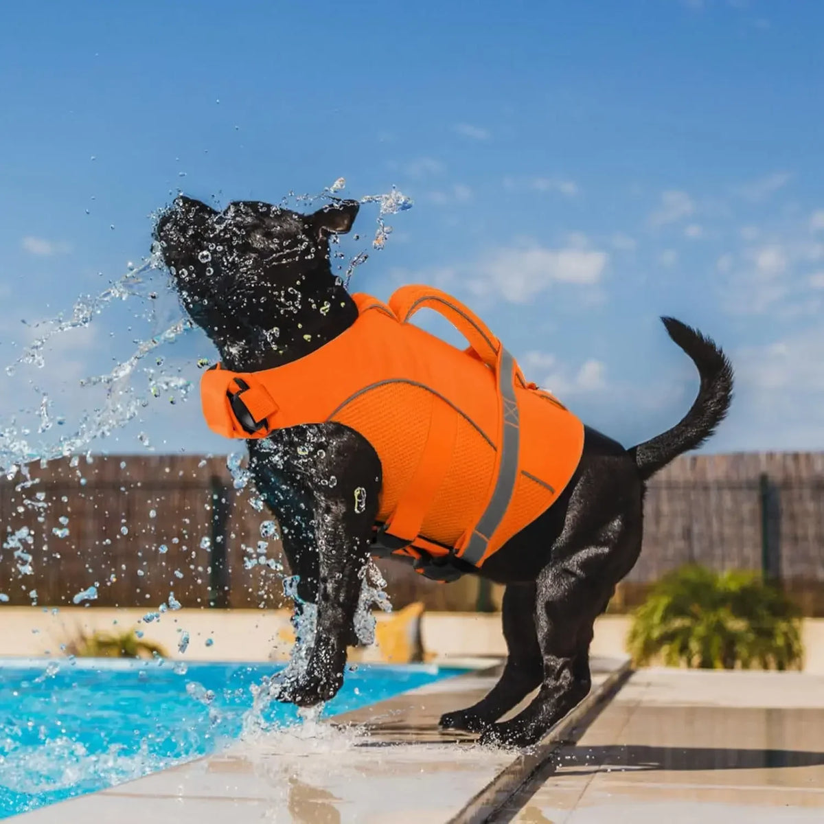 Mesh Dog Life Jacket With Rescue Handle And Reflective Trim