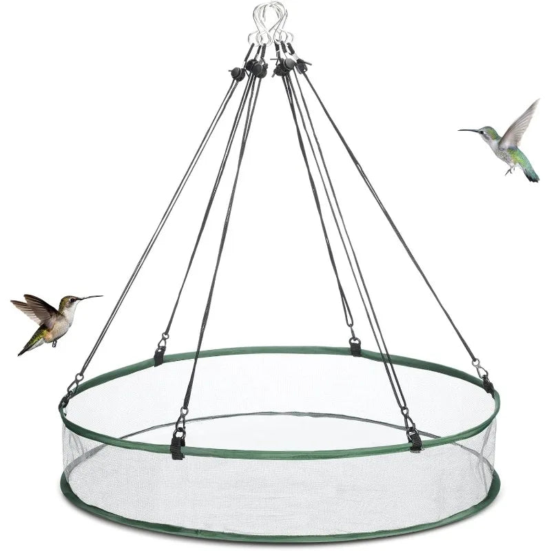 Folding Mesh Bird Trap Tray for Outdoor Feeding and Hanging