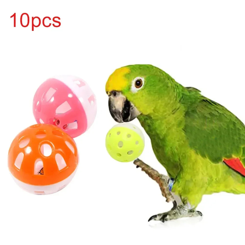 Colorful Hollow Rolling Bell Ball Bird Toy For Parrots