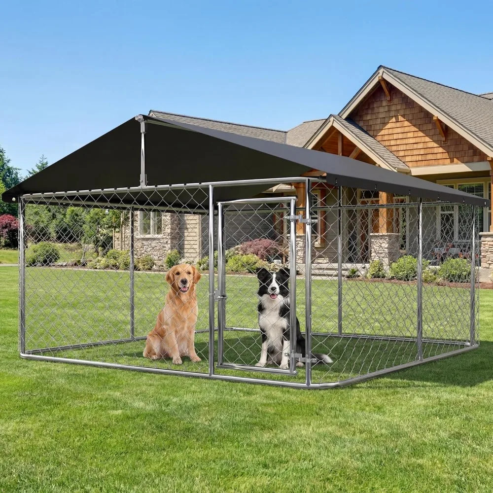Heavy Duty Outdoor Dog Cage Kennel Mesh Steel Lock