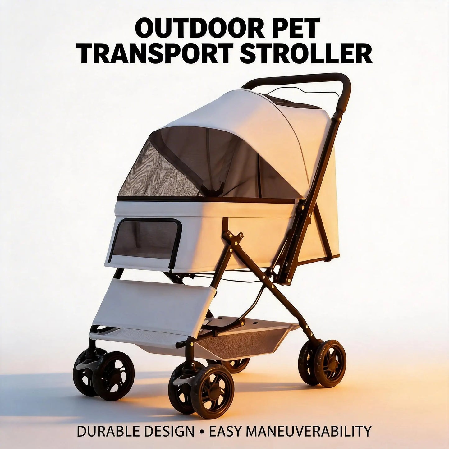 Premium Pet Stroller For Dogs And Cats With Large Space Portable Travel