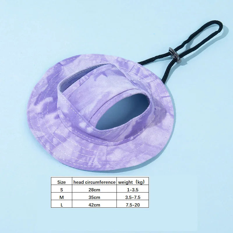 Adjustable Dog And Cat Baseball Sun Hat With Ear Holes
