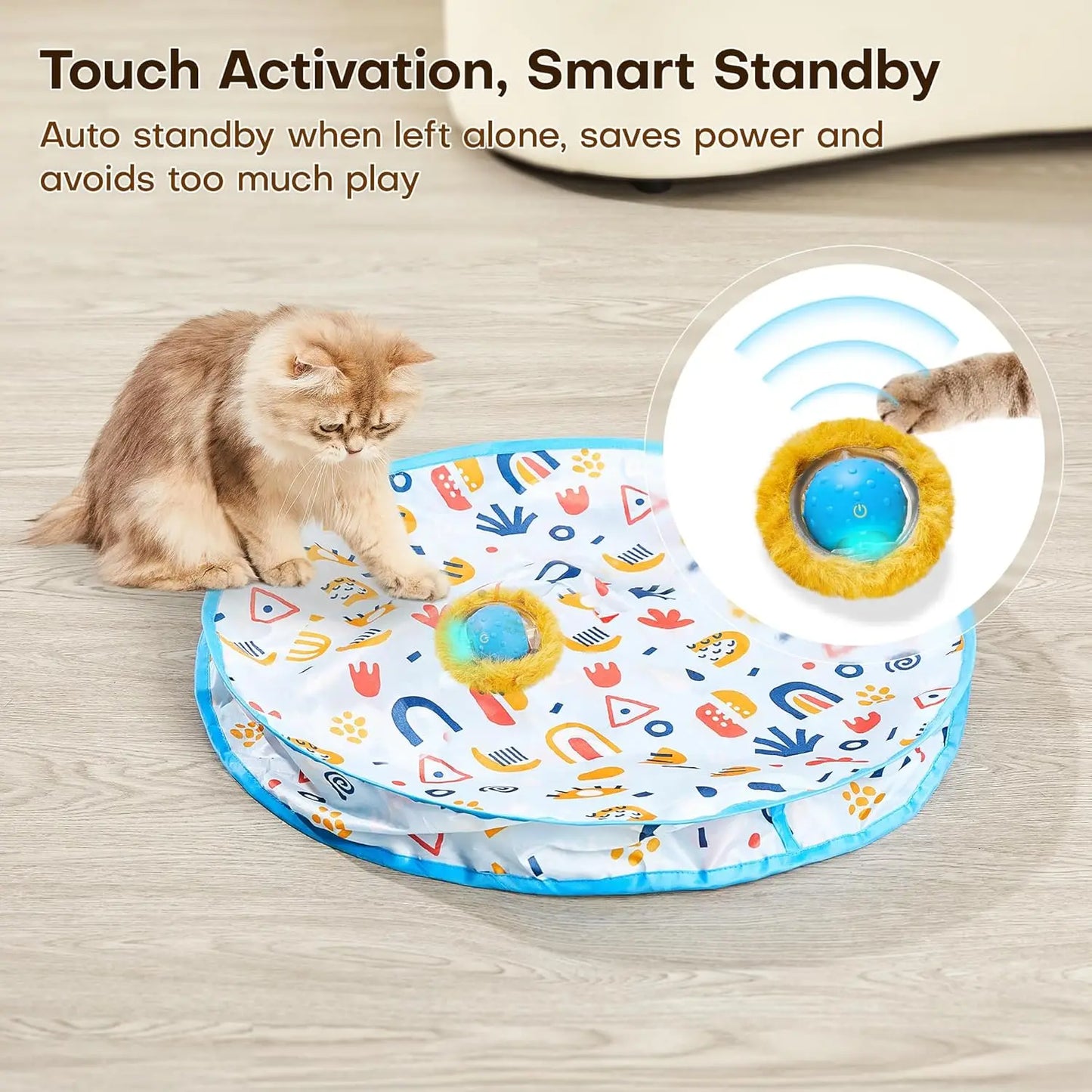 Interactive Cat Toy With Fast Moving Ball And Motion Play