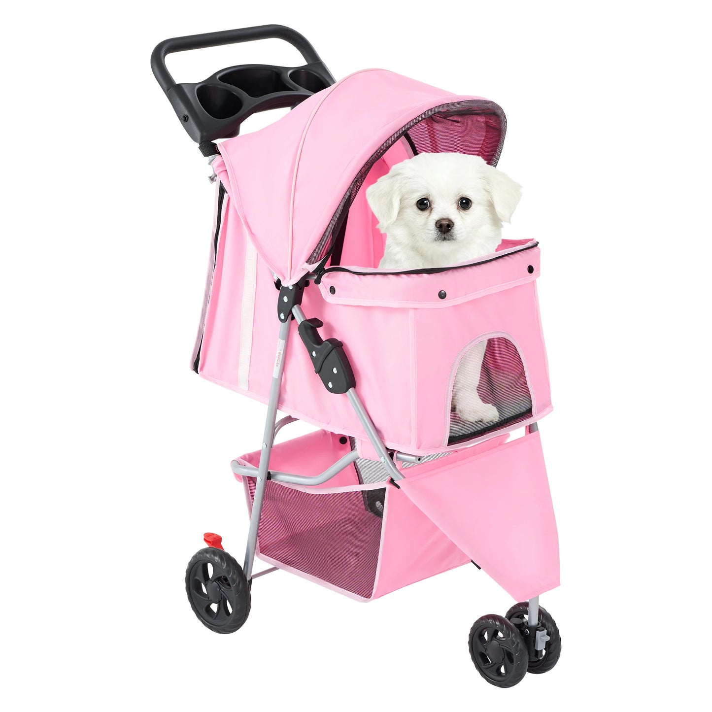 Three Wheel Foldable Pet Stroller For Small Dogs And Cats
