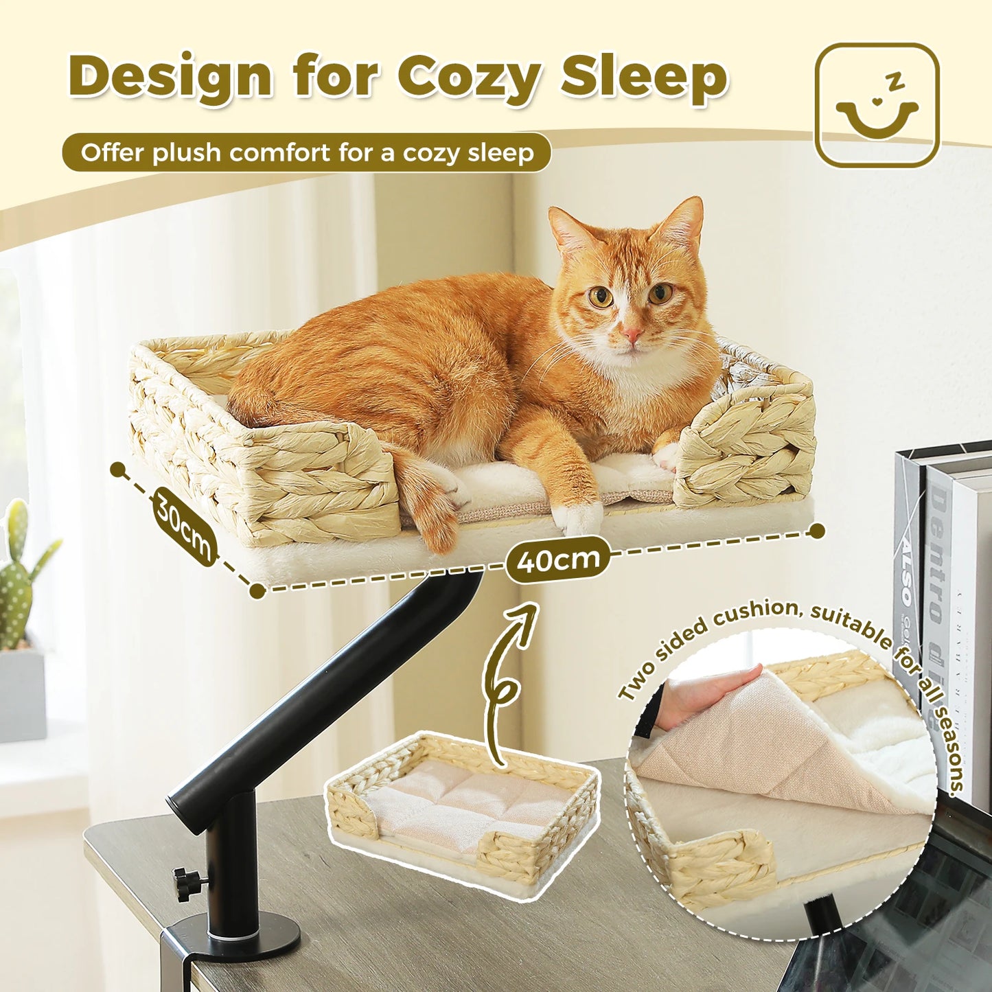 PAWZ Road Cat Desk Bed 360 Rotatable Comfort Hammock