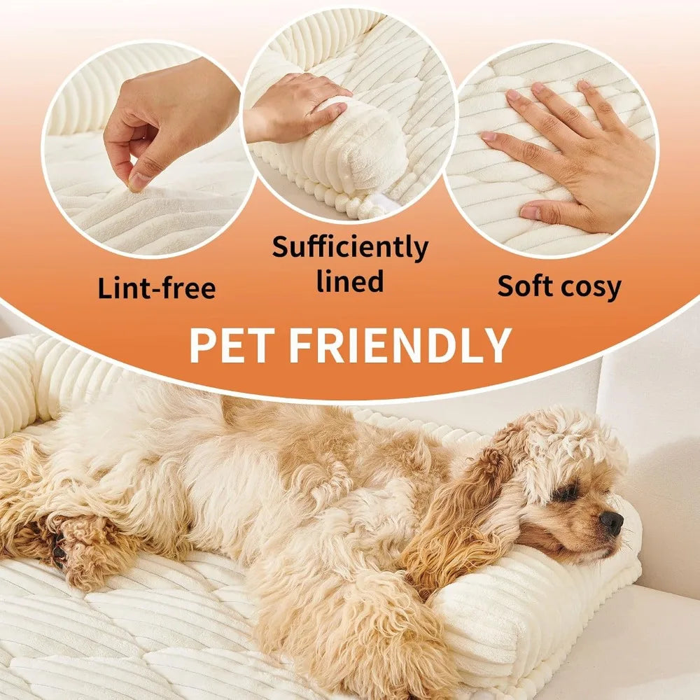 Non Slip Dog Couch Bed With Washable Velvet Cover Seasons