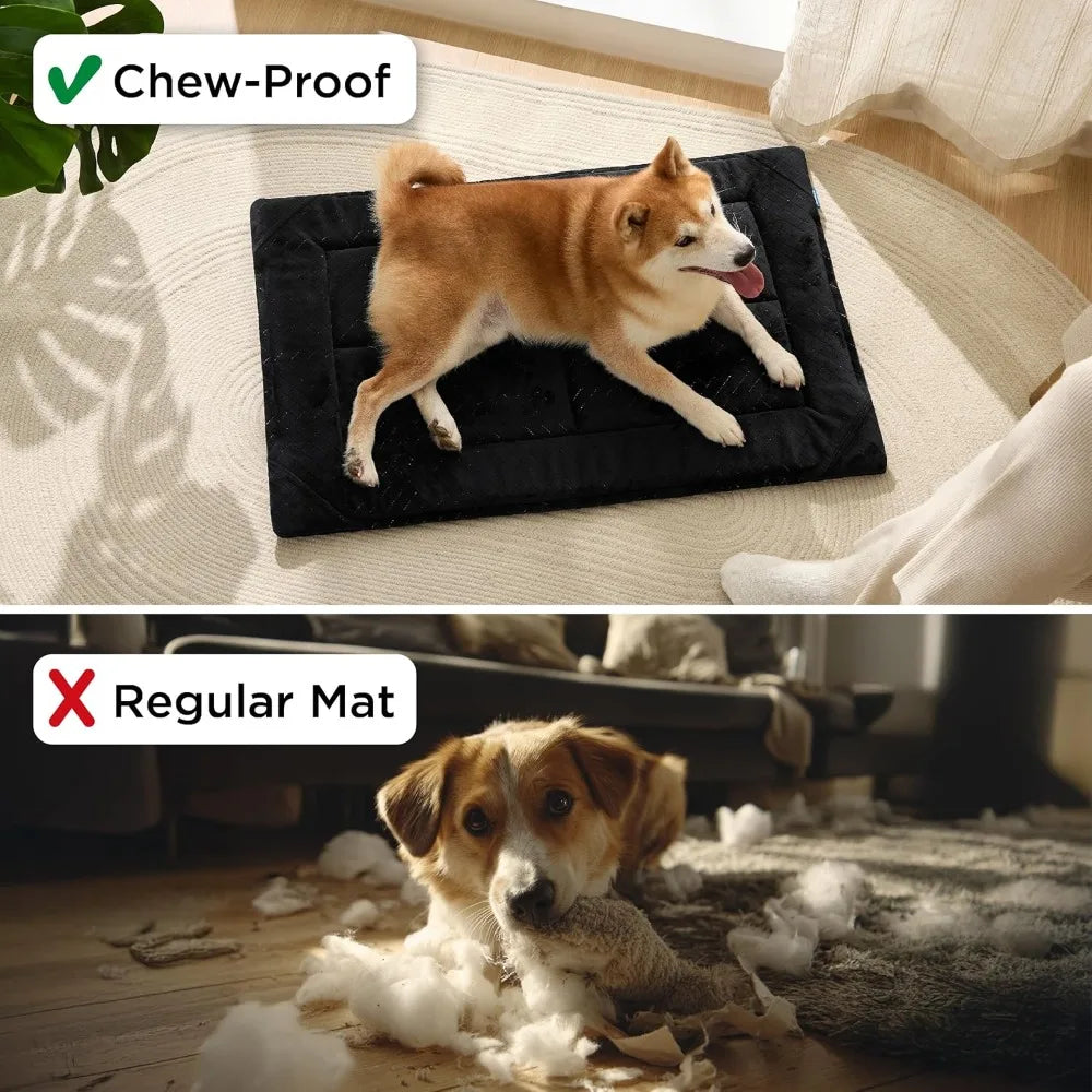 DAFIFY Chew Proof Dog Bed Durable Crate Pad For Chewers