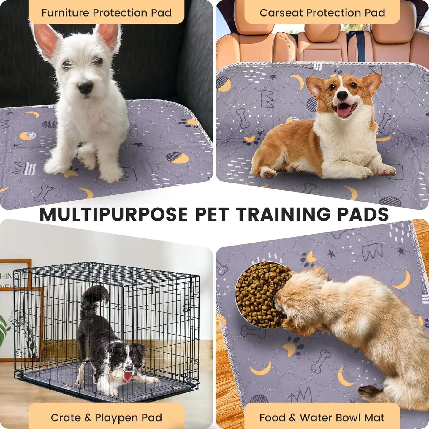 Reusable Washable Dog Pee Pads 2 Pack Waterproof Mats