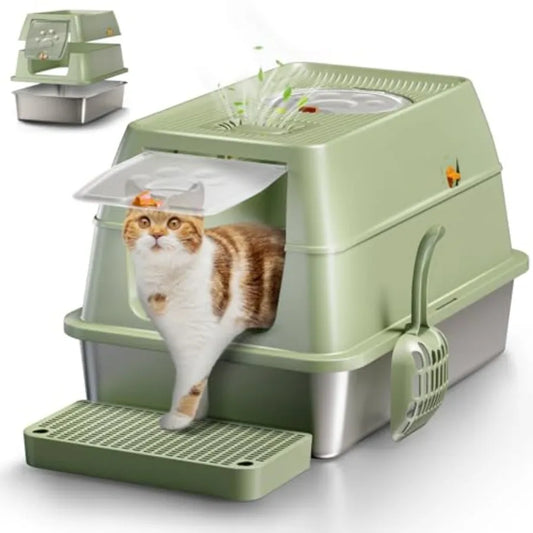 Cat Litter Box With Lid Carbon Filter Odor Control