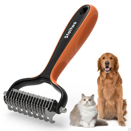 2-In-1 Deshedding Dog Brush Dual Sided Undercoat Rake