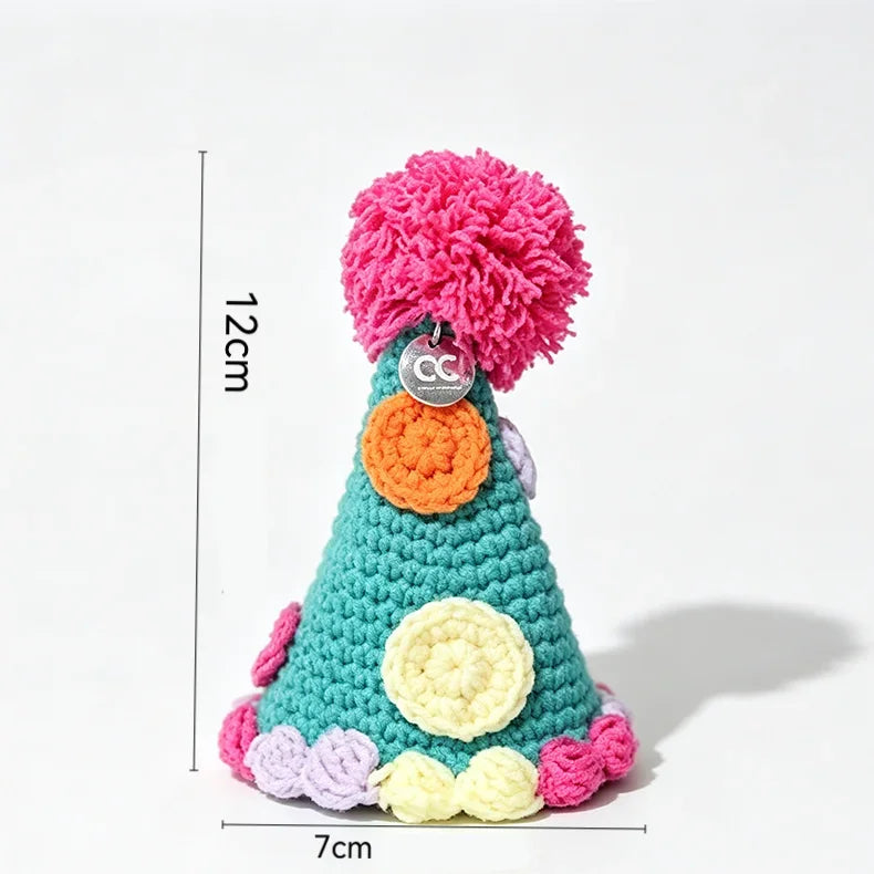 Handmade Crochet Pet Birthday Hat For Cats And Dogs