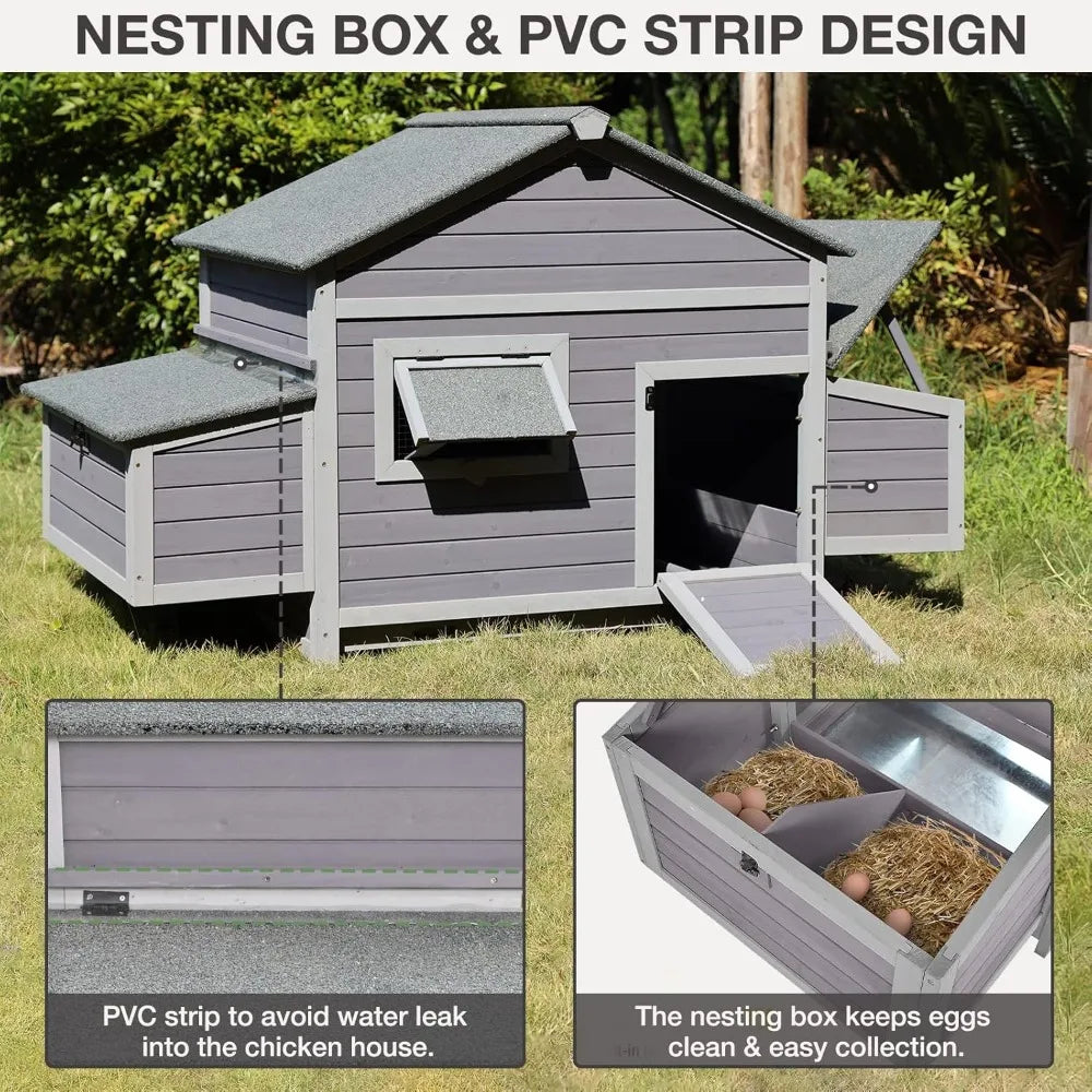 RBX Large Expandable Chicken Coop Outdoor With Two Nesting Boxes