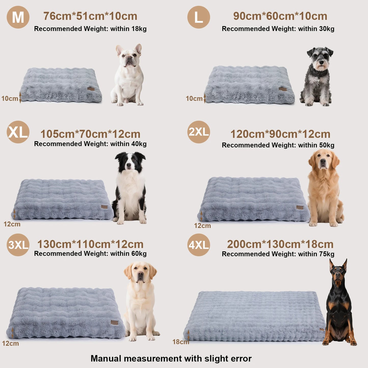 BORWART CN Ultra Plush Dog Bed Soft Cushion For Pets Washable