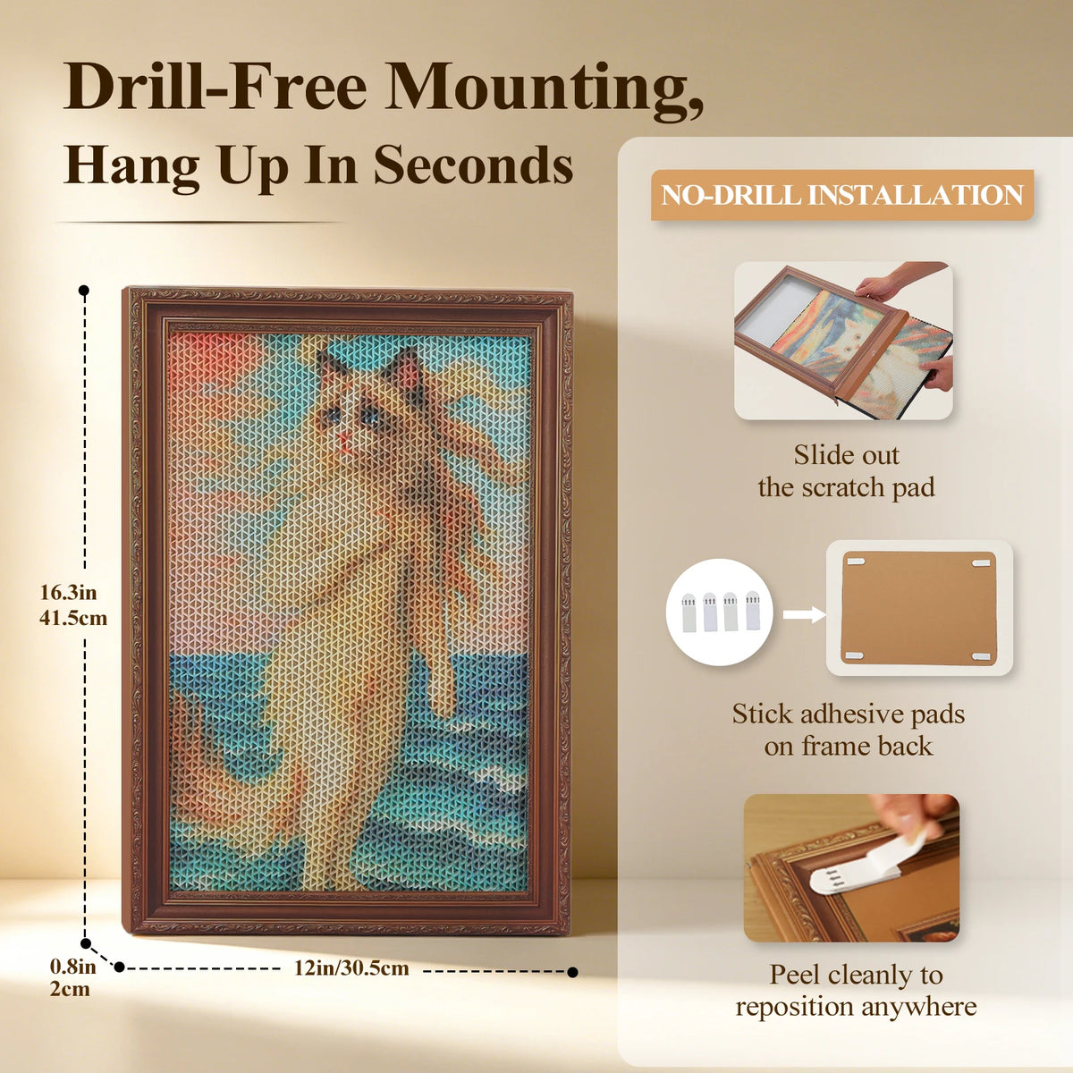 PAWZ Road Cardboard Cat Wall Scratcher Boards With Adhesive Strips