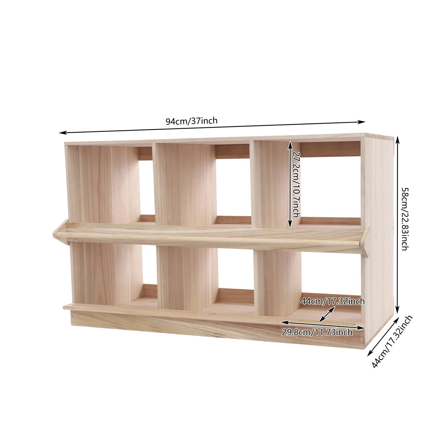 Wooden Six Compartment Chicken Nesting Box for Outdoor Coops