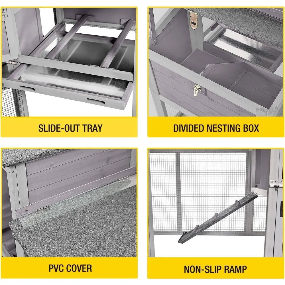 Mobile Chicken Coop With Wheels And Nesting Box Run