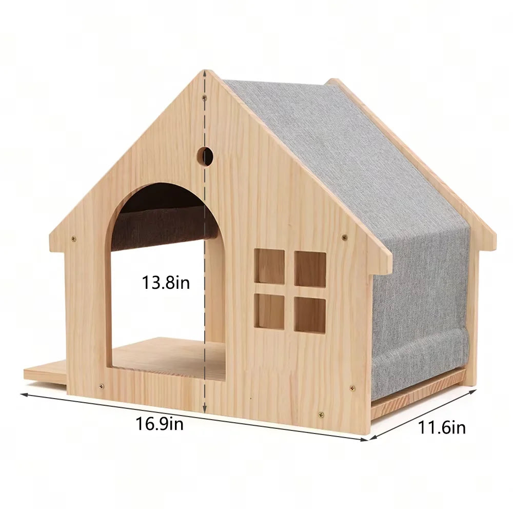 CWV Wooden Wall Mounted Cat Condo And Climbing Shelf