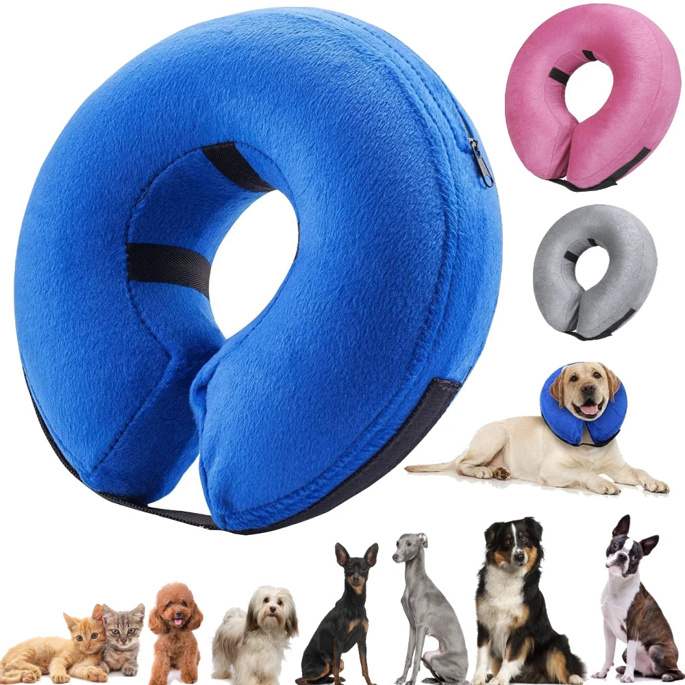 Inflatable Postoperative Dog Collar for Pets Recovery and Protection