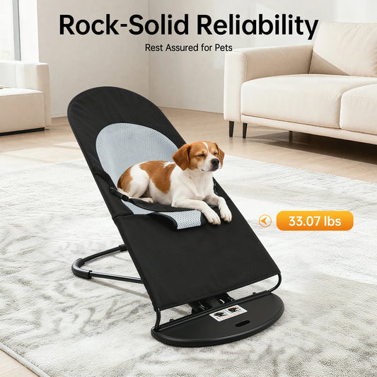 Pet Foldable Rocker Bed Rocking Chair With Adjustable Height And Bracket