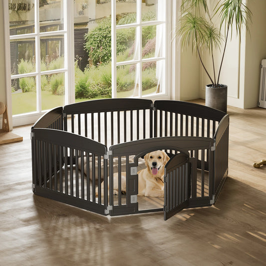 JHK Plastic Dog Playpen 6 Panel Portable Puppy Fence