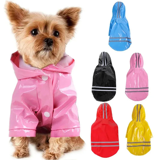 Waterproof PU Pet Raincoat For Dogs And Cats Hoody Jacket