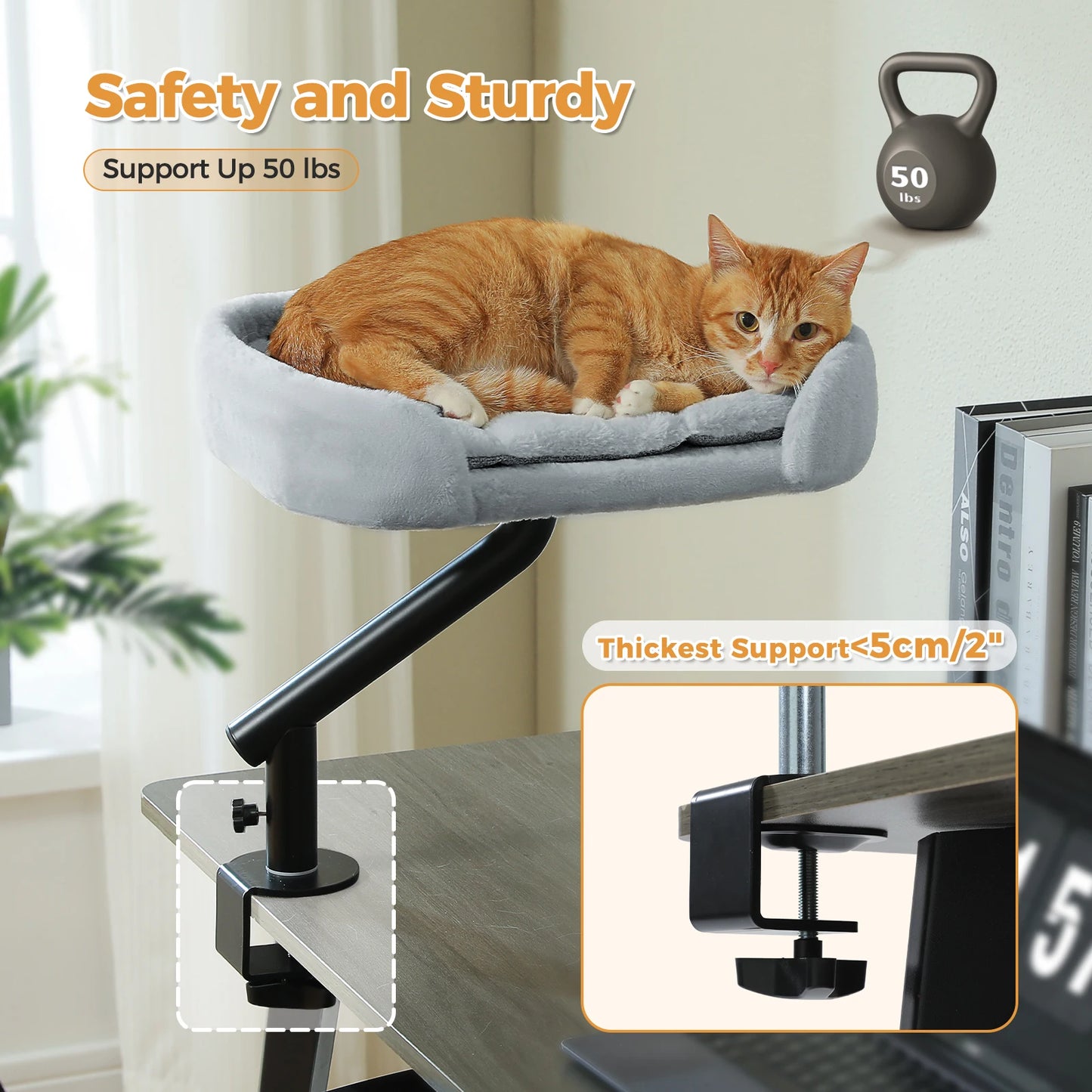 PAWZ Road Cat Desk Bed 360 Rotatable Comfort Hammock