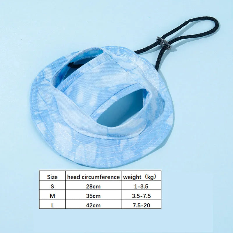 Adjustable Dog And Cat Baseball Sun Hat With Ear Holes