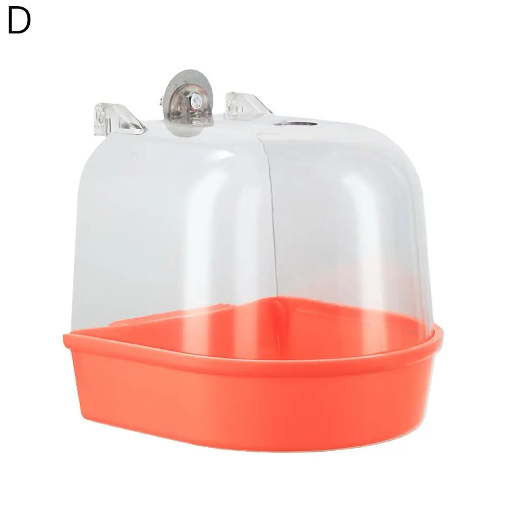 Bird Bath for Cage Cleaning Parakeet Cockatiel Hanging Acrylic Cube