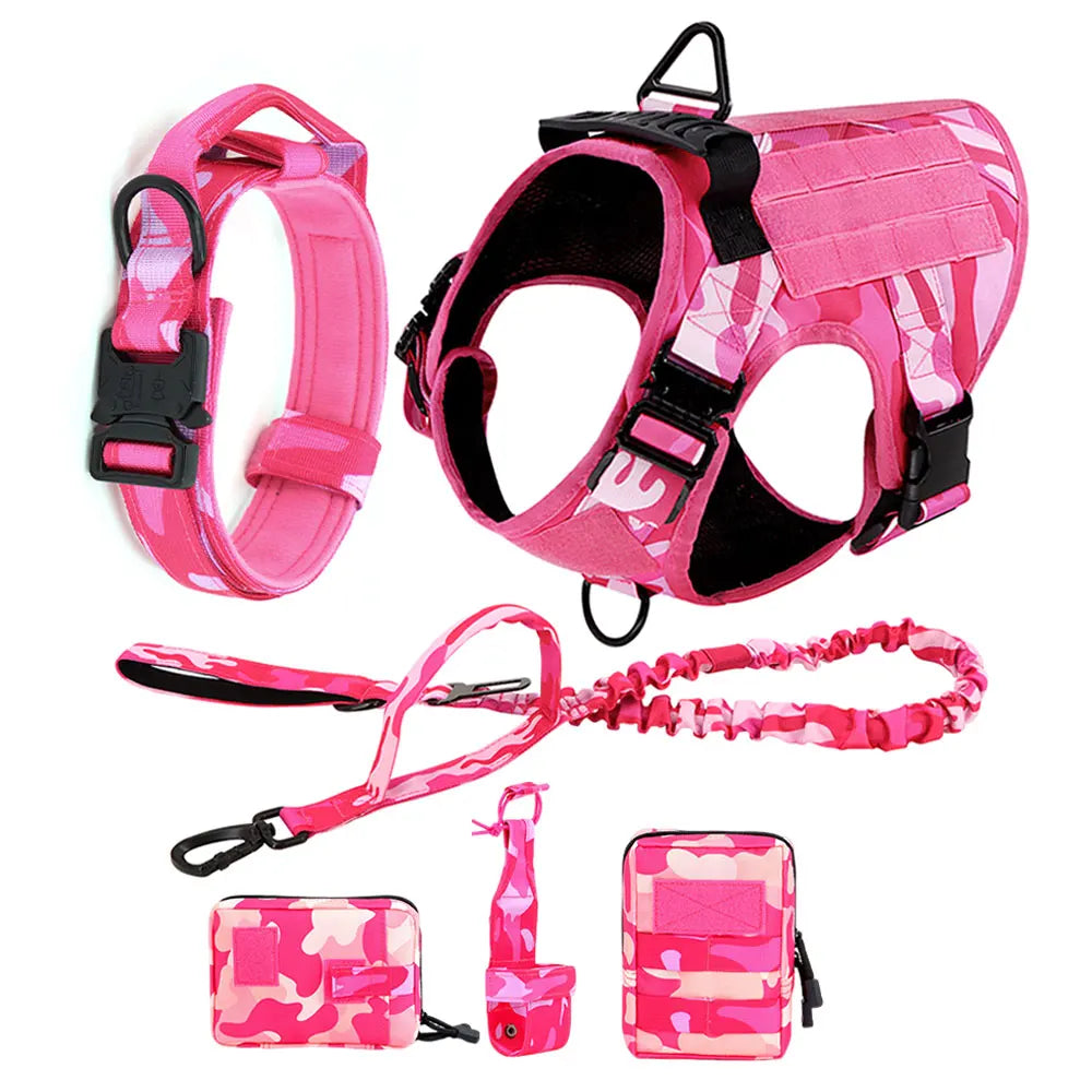 Camouflage Tactical Dog Harness With Quick Release Buckle Adjustable