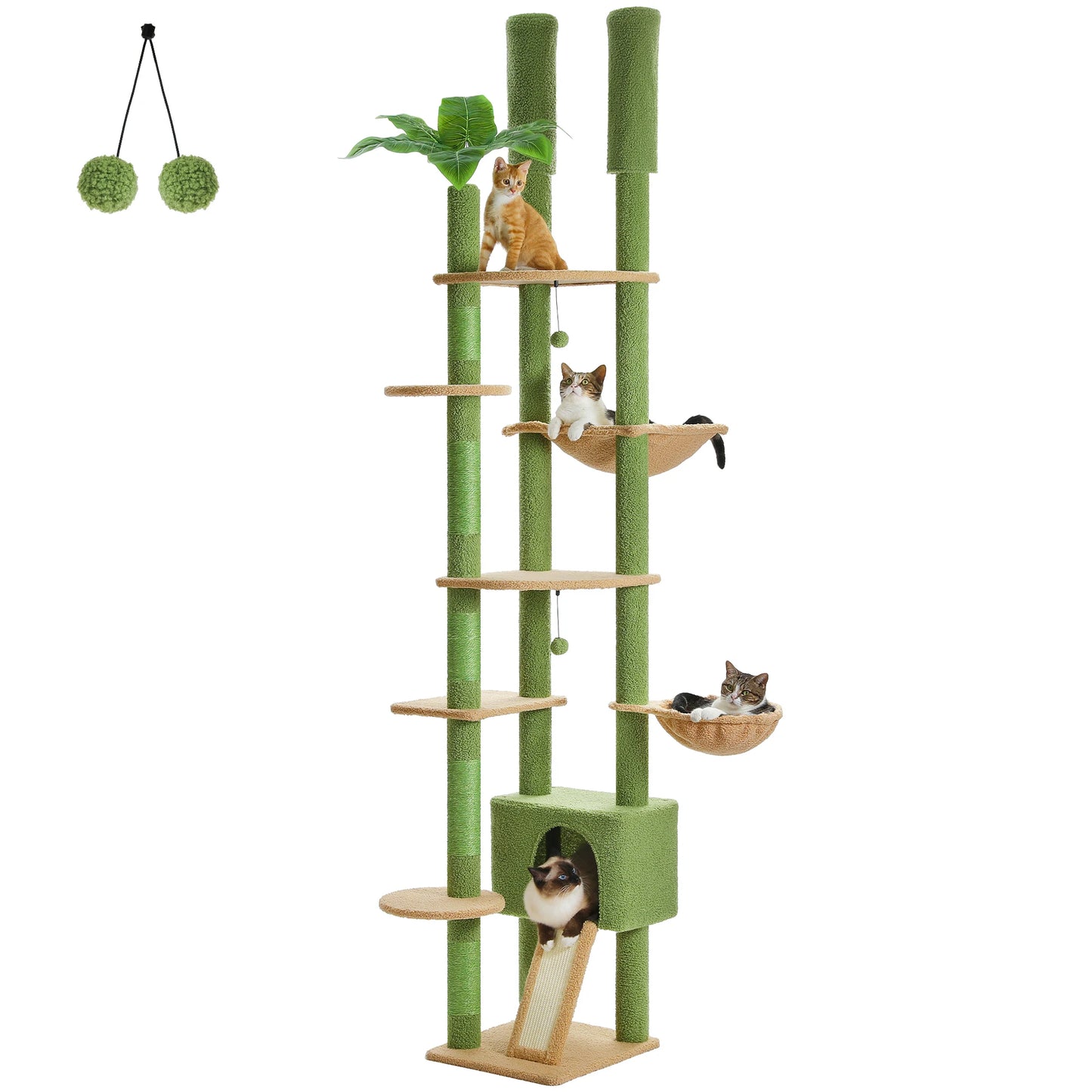 PAWZ Road Height Adjustable Cat Tree With Hammock For Indoor