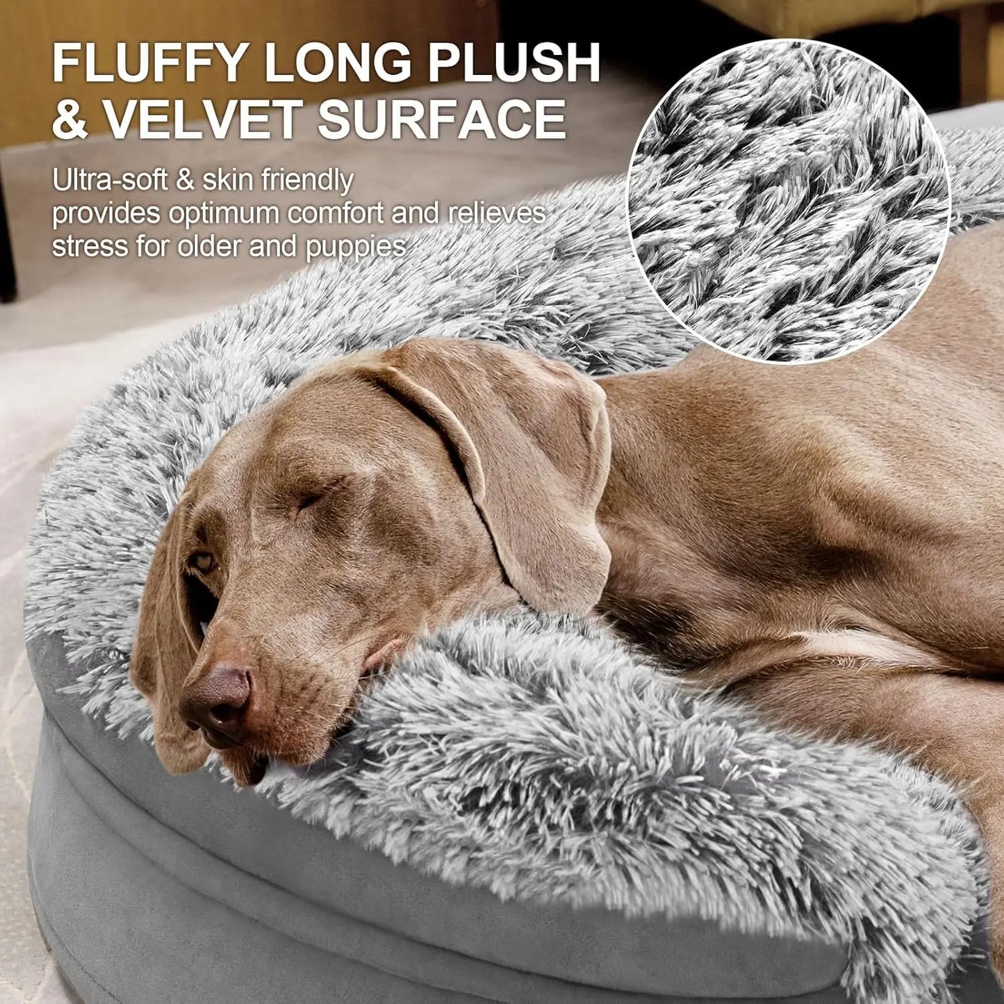 Thickened Orthopedic Dog Bed With Egg Crate Foam Waterproof Lining