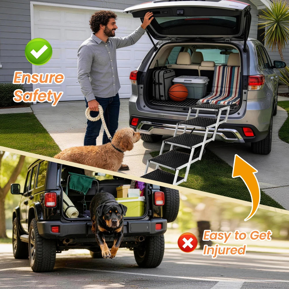 LISM Foldable Non-Slip Dog Ramp for Cars SUVs and Trucks