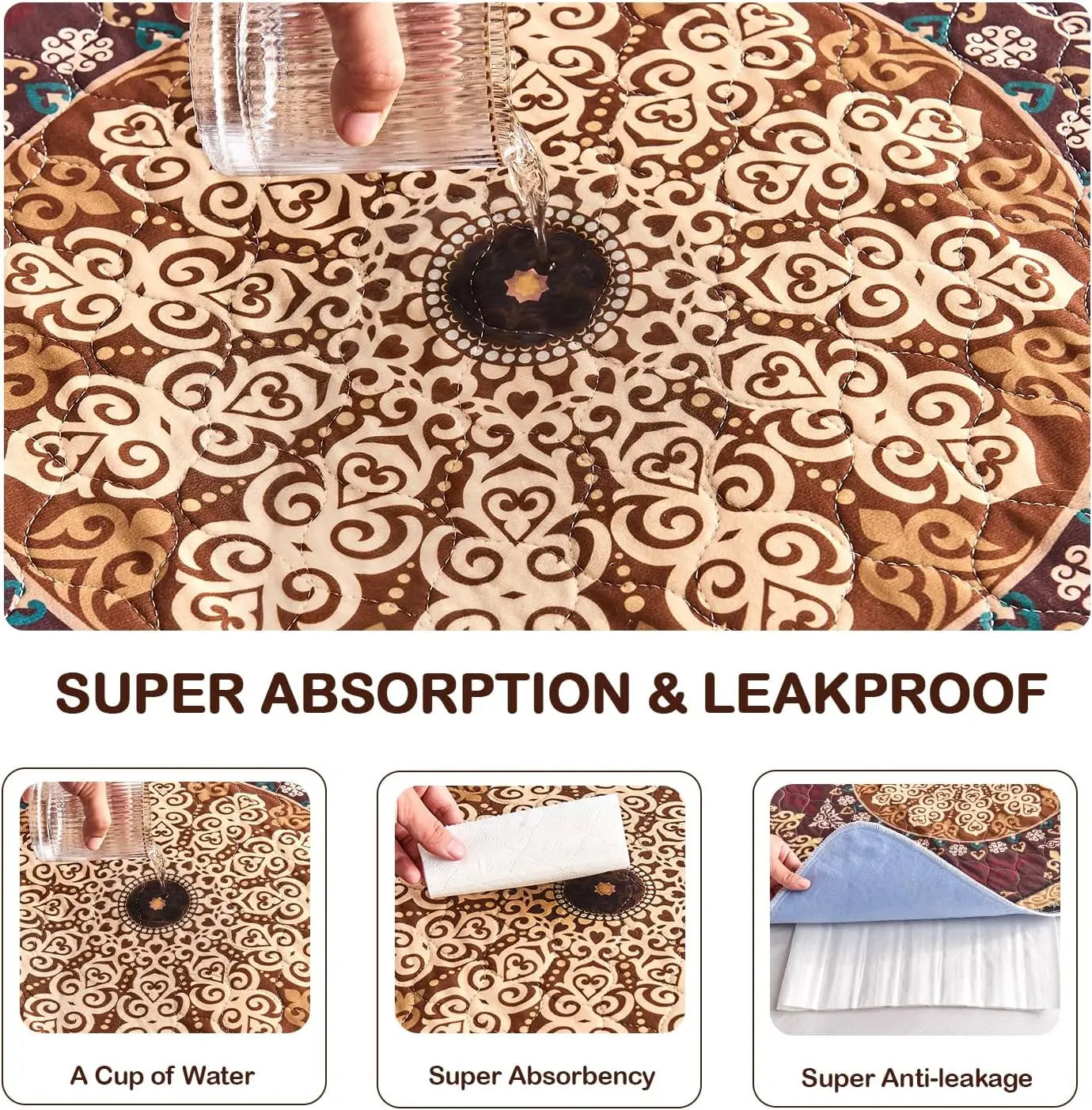 Washable Reusable Dog Pee Pads Super Absorbent Leakproof Non-Slip Mats