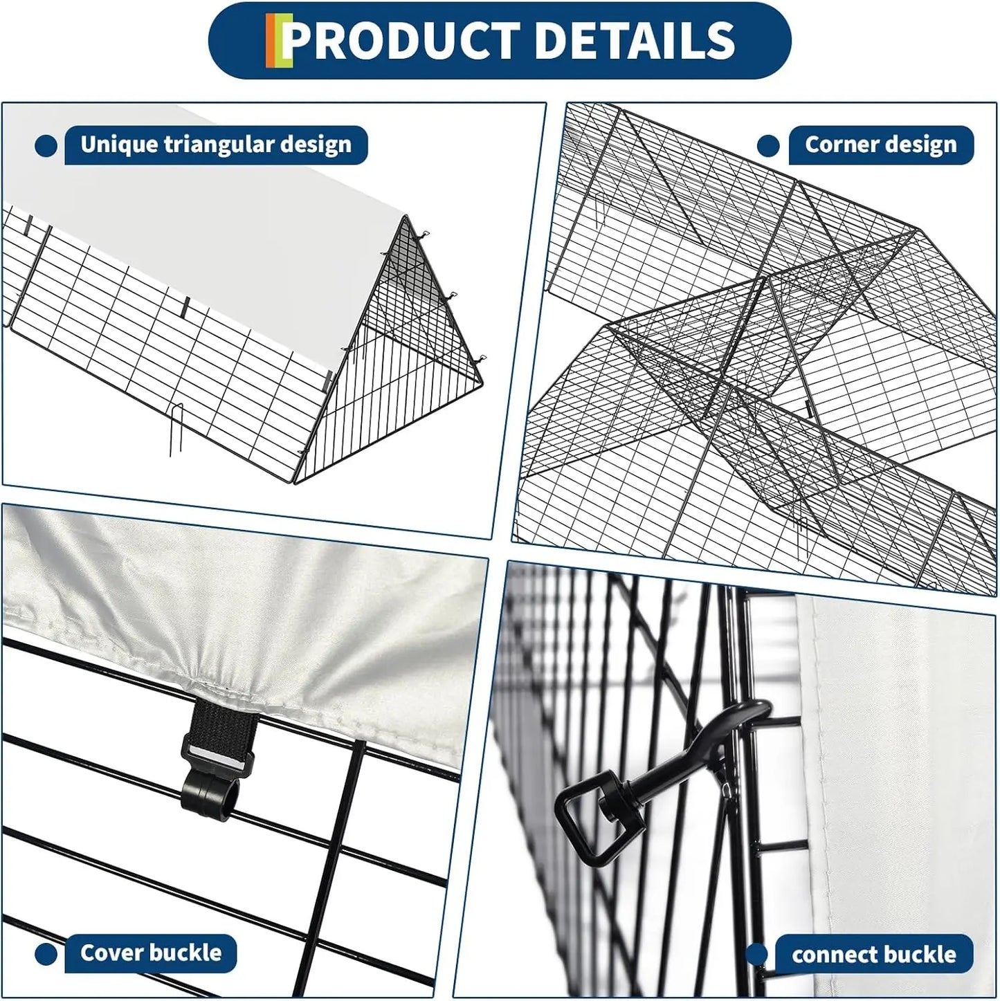 HiMISS Heavy Duty Metal Chicken Tunnel Outdoor Yard Weatherproof Cage