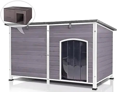 Outdoor Dog House With Insulated Liner And Waterproof Exterior