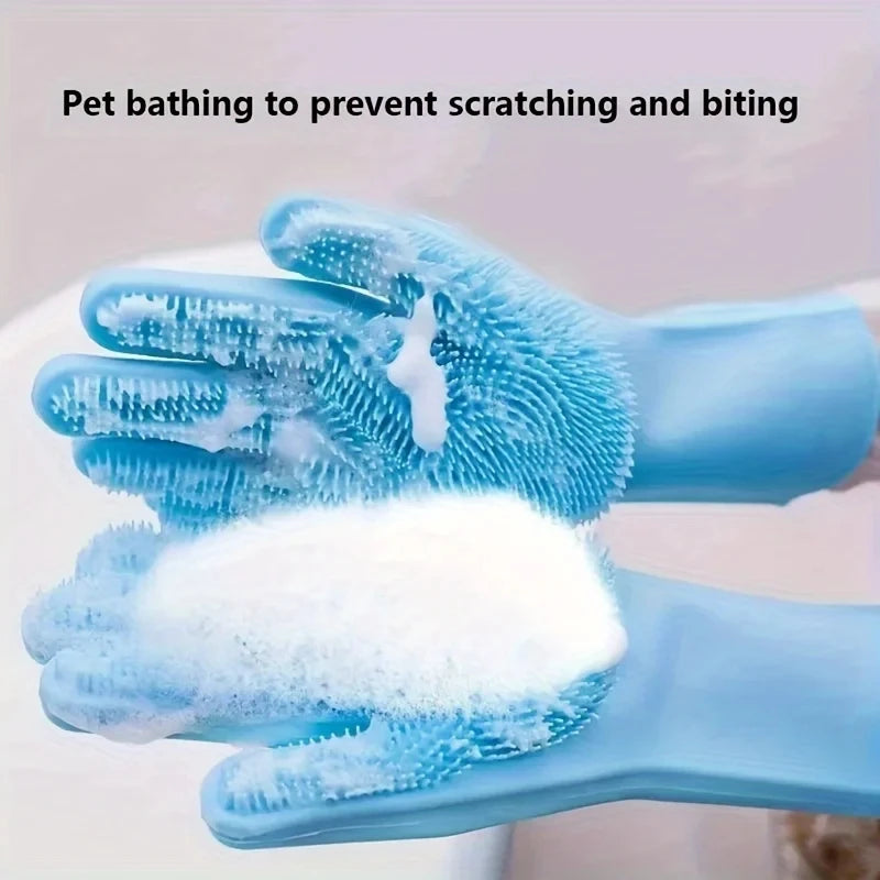 Eco-Friendly Silicone Pet Grooming Glove For Bath And Hair Removal