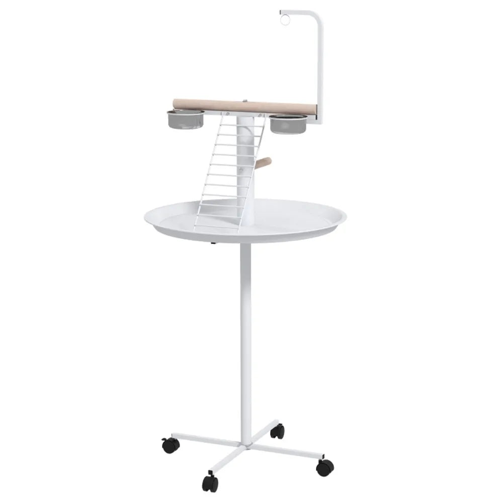Heavy Duty Metal Bird Stand With Wheels And Stable Perch