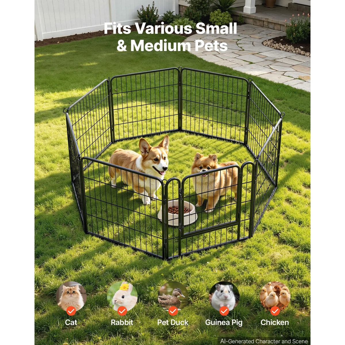 Heavy Duty Foldable Metal Dog Exercise Pen With Secure Door