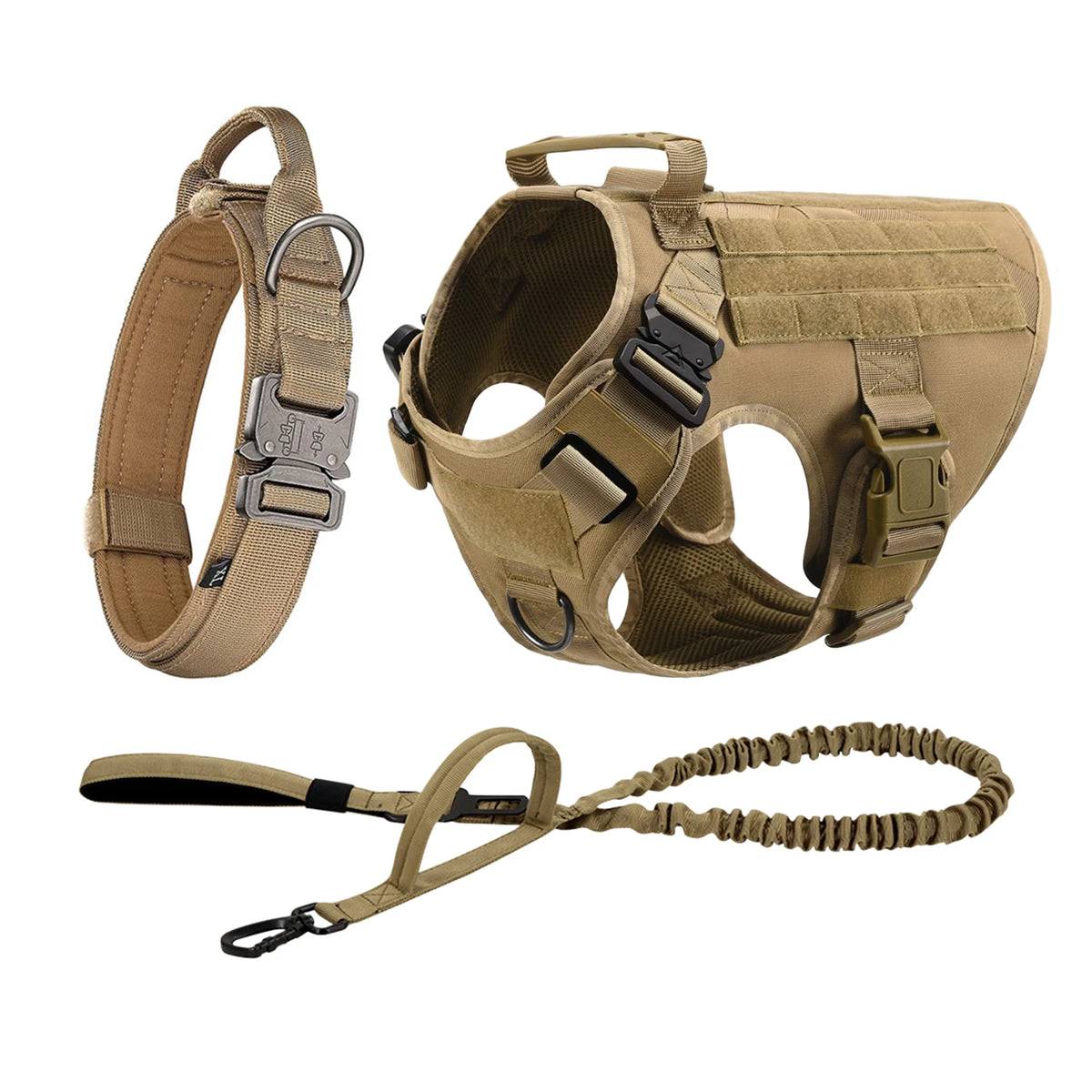 Adjustable Padded Nylon Tactical Dog Harness With Quick Release Buckle