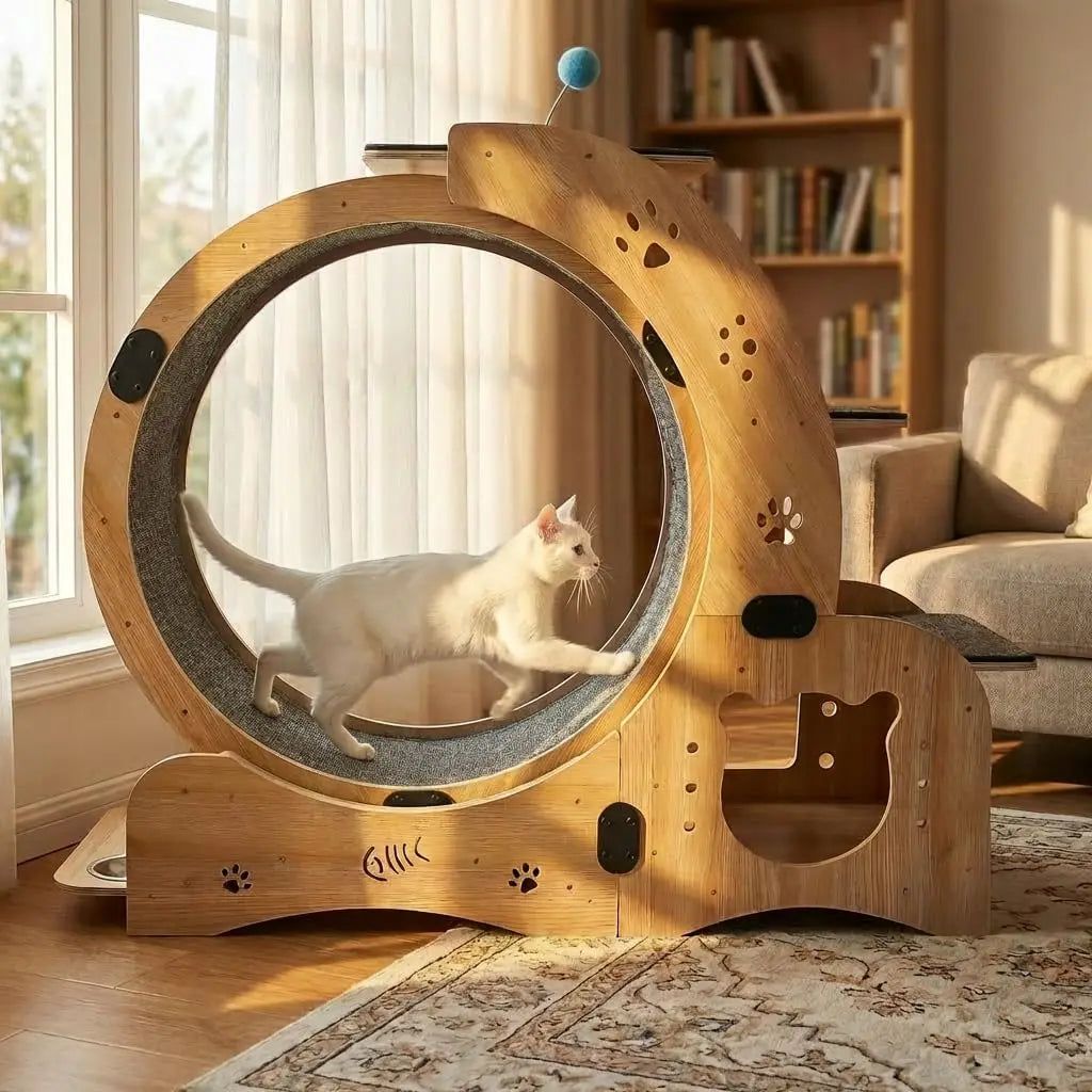 Cat Wheel Six in One Indoor Exercise and Scratching Station