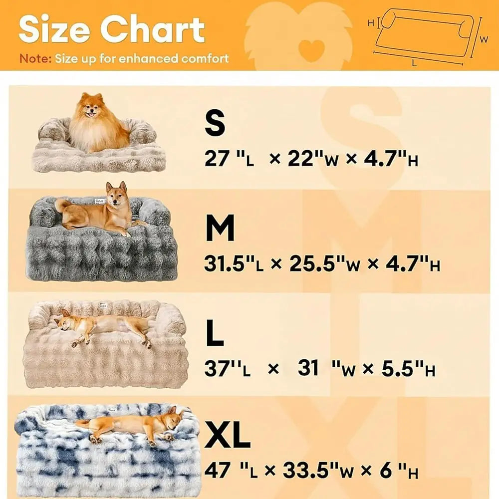 Plush Calming Dog Couch Bed Washable Protector For Pets