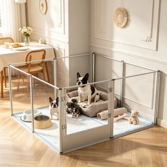 Bingopaw Acrylic Dog Playpen With Waterproof Puppy Exercise Mat