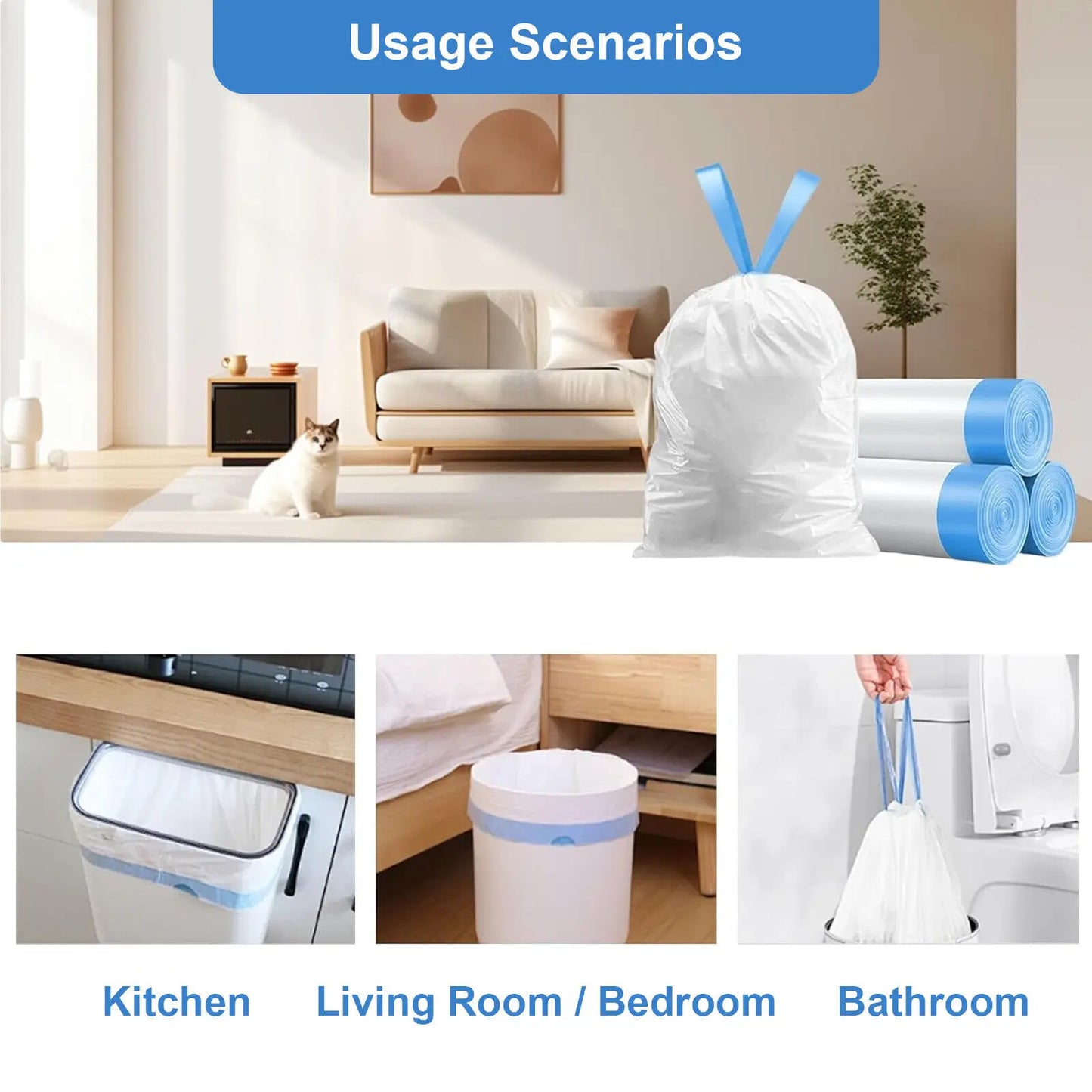 Doel Self-Cleaning Cat Litter Box Liners With Drawstring Bags