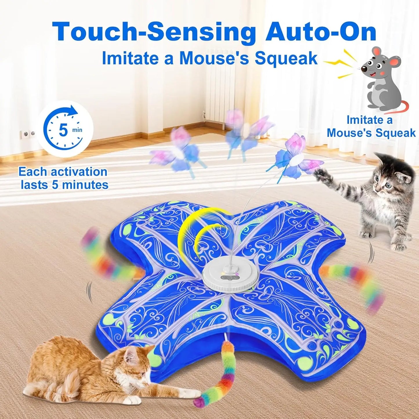 Rechargeable Touch Activated Hide and Seek Cat Toy