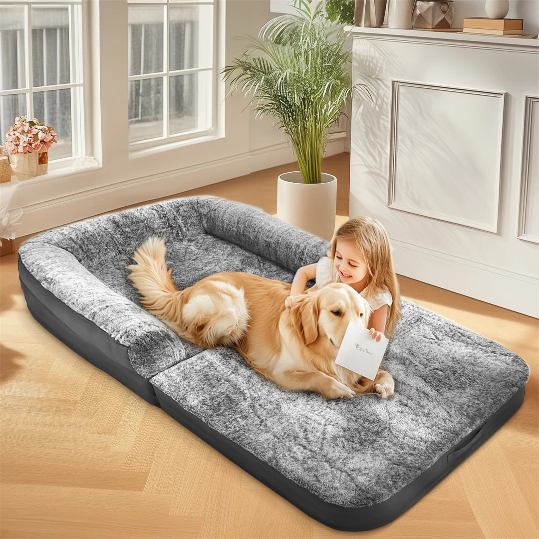 Bingopaw Orthopedic Dog Bed With Plush Cover And Foldable Base
