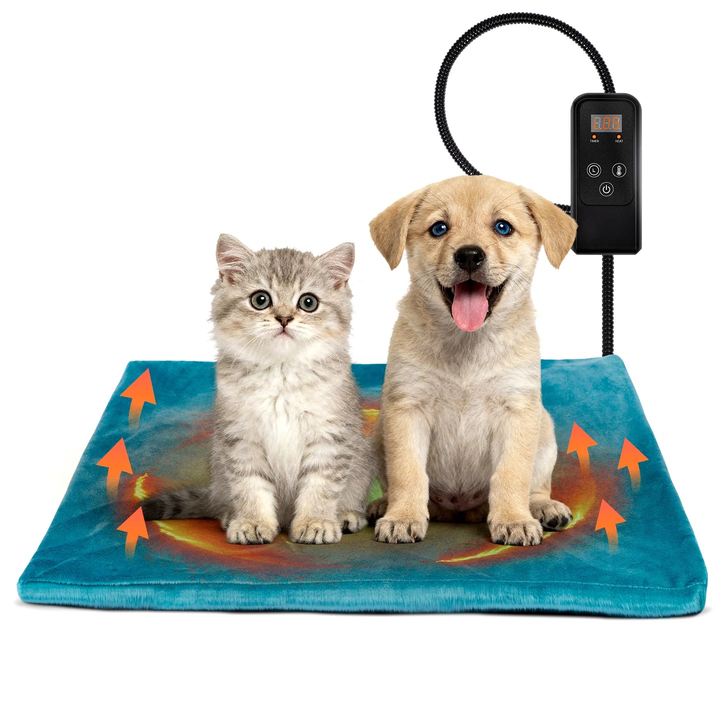 NONECN Large Dog Cat Heating Pad With Timer Memory Foam