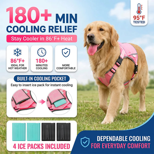 Replaceable Cooling Pack Vest For Alaskan Malamute Dog