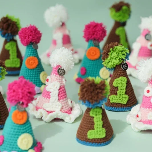 Handmade Crochet Pet Birthday Hat For Cats And Dogs